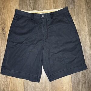 Tommy Bahama Mens 33 Shorts Preppy Flat Front Black Tencel Cotton Chino 33x9